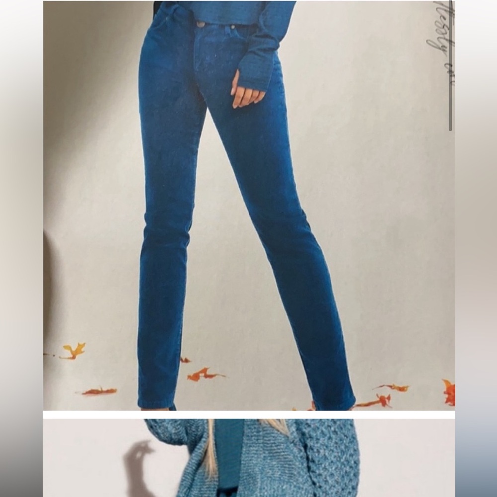 Cabi high rise teal corduroy jeans